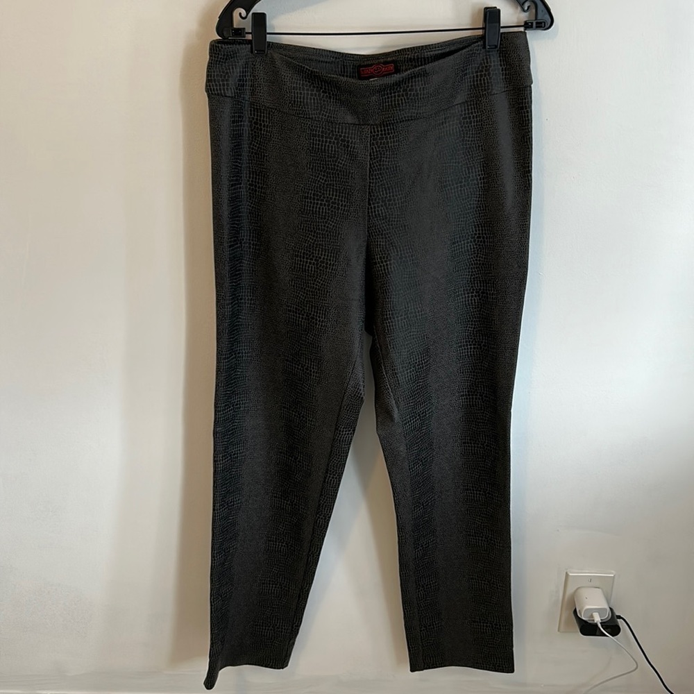 Krazy Larry Reptile Print Brown Pull On Pants